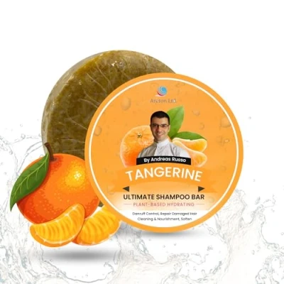 Image of HandMade Solid Shampoo Bar Natural and conditioner For Dry Hair, Hair Nourishment, Prevents Spilt Ends With Plant Based Hydrating SLS Free (Tangerine)
