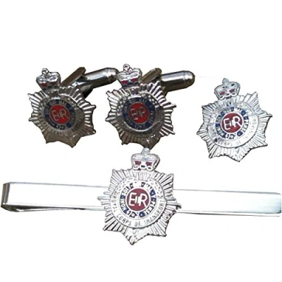 Image of RCT Royal Corps of Transport Cufflinks, Lapel Badge &amp; Tie Clip Set