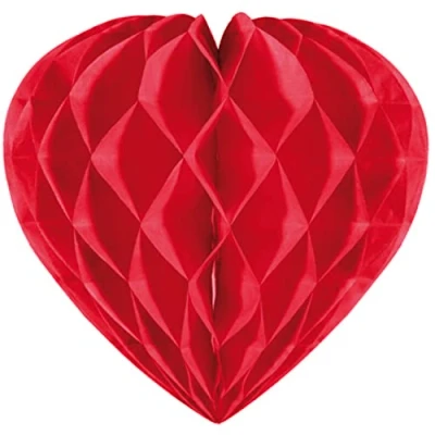 Image of Folat Honeycomb heart 30 cm Red