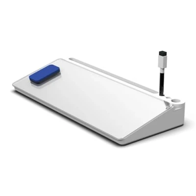 Image of simpa Desktop Dry Wipe Whiteboard with Storage, Eraser &amp; Marker Pen 40cm (W) x 18cm (H)