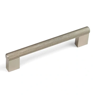Image of 128mm Brushed Nickel Knurled Textured Kitchen Cabinet Handle Cupboard Door Drawer Pull Wardrobe Furniture Replacement