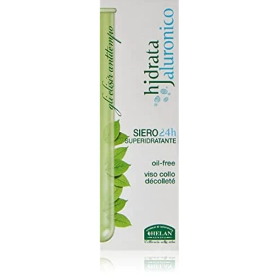 Image of Helan, Hjdrata Jaluronico, Hyaluronic Acid Face Serum Drops, Super Moisturising Gel for Dry Skin, Even on Neck, Transparent, 30 ml Made in Italy