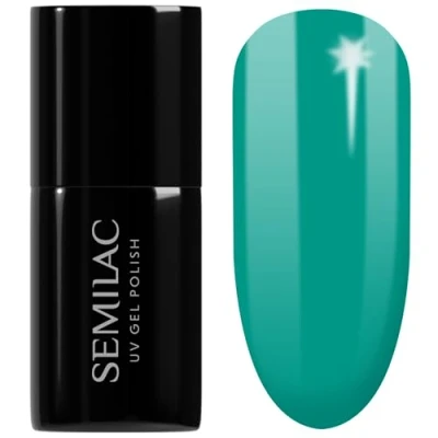 Image of SEMILAC 448 Azure Green Nail UV Gel Polish Long Lasting and Easy to Apply Soak off UV/Led Perfect for Home Professional Manicure Pedicure 7 ml