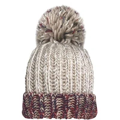 Image of RockJock Unisex Mens Ladies Supersoft Warm Cosy Melange Colour Rib Knitted Winter Beanie Hat with Pom