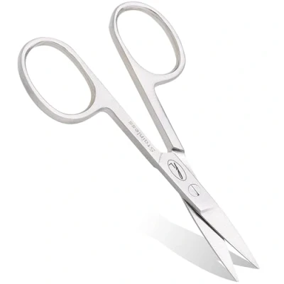 Image of Fine Lines Thick Nail Scissors Stainless Steel STRAIGHT Scissor for Women &amp; Men Silver Manicure Nails, Cuticle Hair Trimming Suitable Manicure, Pedicure, Beard Grooming