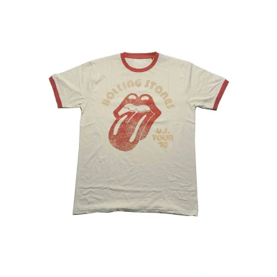 Image of Rolling Stones The T Shirt US Tour 78 Official Unisex Ringer Orange M