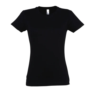 Image of SOLS Womens/Ladies Imperial Heavy Short Sleeve T Shirt (Deep Black) Cotton Size Large