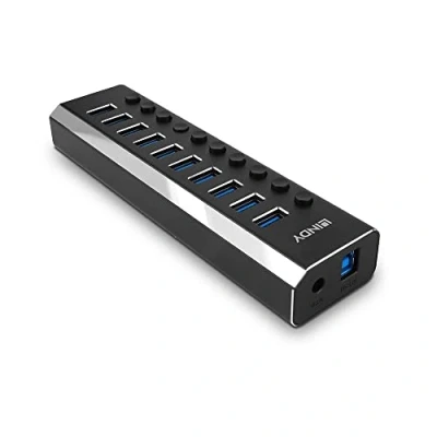 Image of Lindy 10 Port USB 3.0 Hub with On/Off Switches