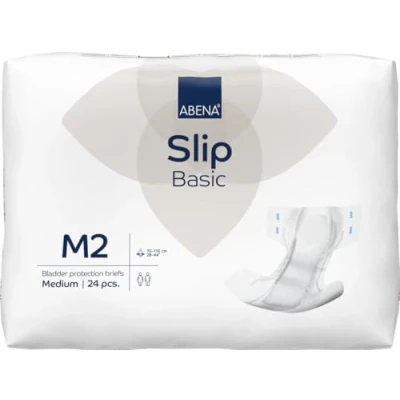 Image of ABENA Slip Basic M2 Pack of 24 Incontinence Pads Women &amp; Men with an Absorbency 2300ML Fast Absorbing Adult Nappies a Odour Control System. Hip Size 70 110cm.