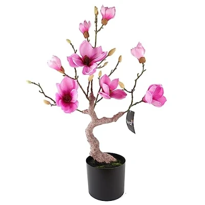 Image of Leaf Design UK Realistic Artificial Blossom Tree, 80cm Pink Magnolia