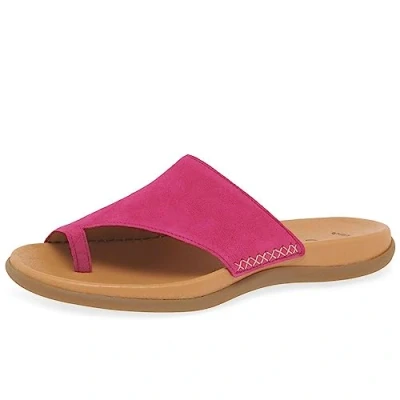 Image of Gabor Lanzarote Womens Toe Post Sandals 5 UK Pink Suede