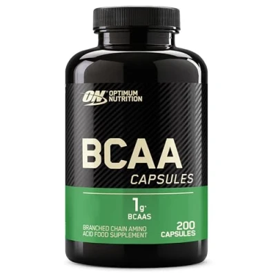 Image of Optimum Nutrition BCAA Capsules, Amino Acids Tablets, 1000 mg of Essential BCAAs with L Leucine, Isoleucine and Valine, Unflavoured, Supplements, 100 Servings, 200 Capsules