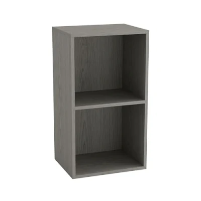 Image of URBNLIVING Tier Wooden Bookcase Shelving Display Storage Shelf Unit Wood Shelves (Cedar Grey, 2 Shelf)