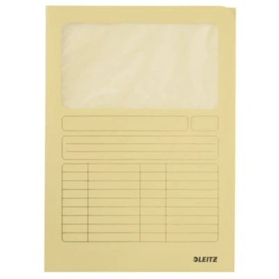 Image of Leitz A4 Window Folder Yellow, Pack of 100