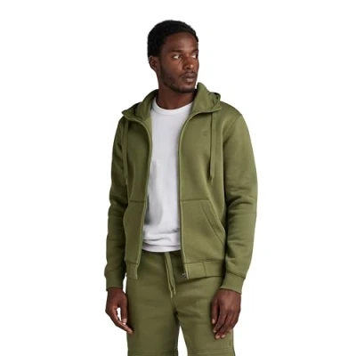 Image of G STAR RAW Men&#039;s Premium Core Hooded Zip Sweater, Green (sage D16122 C235 724), M