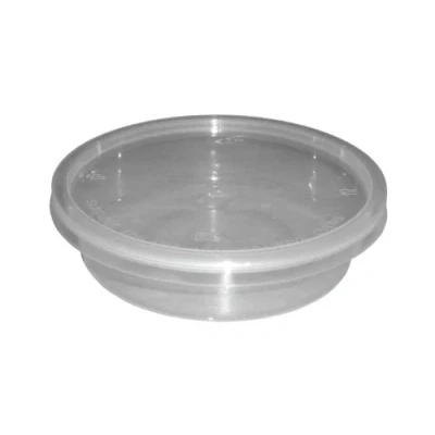 Image of 50 x ROUND 8oz PLASTIC CLEAR MICROWAVE/OVEN SAFE STORAGE CONTAINERS BABY FOOD