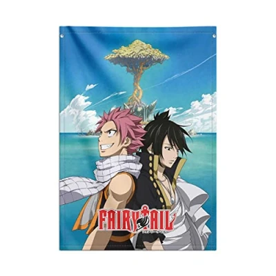 Image of Grupo Erik Fairy Tail Decorative Flag 27.5 x 39.3 inches 70 100 cm Wall Tapestry Wallscroll Hanging scroll Poster Kakemono Decor
