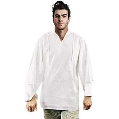 Image of thecostumebase Exact Pirate Shirt Jack Sparrow Costume (XL) White