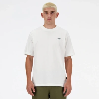 Image of New Balance LOGO Relaxed TEE Print Tshirt, Men&#039;s, Size: XL, White