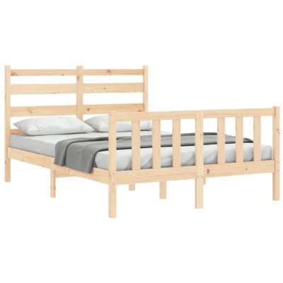 Image of vidaXL Bed Frame without Mattress 140x190 cm Solid Wood Pine