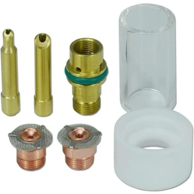 Image of RIVERWELD WP 17 18 26 TIG Welding Torch Wedge Collet Tungsten Apdapter Gas Saver Glass Cup Kit (kit 7pcs)