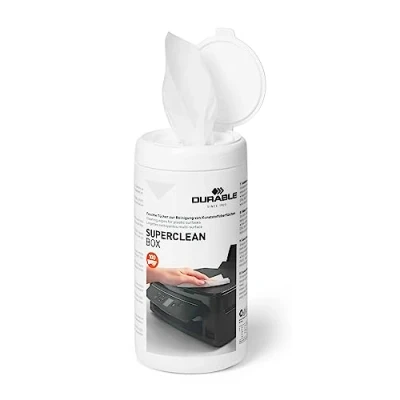 Image of Durable SUPERCLEAN Anti Static Biodegradable Electronics Cleaning Wipes for Phones, Tablets, Laptops, Keyboards and PCs Tub of 100
