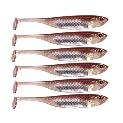 Image of QualyQualy Soft Plastic Lures Paddle Tail Swimbaits Minnow Shad Bait Dropshot Lure Pike Fishing Perch Trout Bass 7.5cm 6Pcs