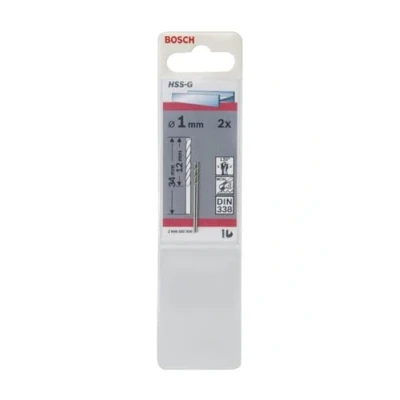 Image of Bosch Professional 2x Metal Drill bits HSS G DIN 338 (for metal, Ø 1 x 12 34 mm, Accessory Driver)