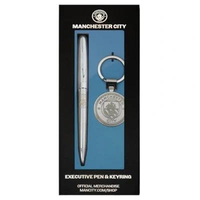 Image of Manchester City FC Pen &amp; Keyring Official Football Executive Gift Boxed
