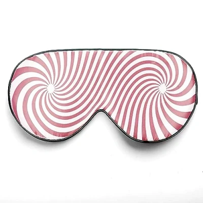 Image of townssilk 100% Silk Sleep mask with Adjustable Strap,Comfortable and Super Soft Eye Ultimate Sleeping aid,Blindfold DizzyingLines Pink
