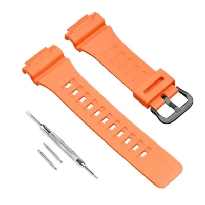 Image of Waterproof Natural Resin Replacement Watch Band for Casio SGW 300H AE 1200 W 800H AQ S800W S810W (Orange)