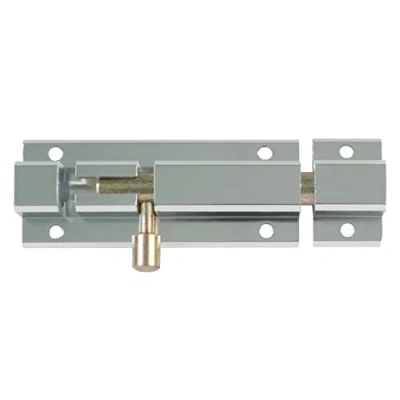 Image of Amig Overlap Pin for Doors Mod.501 Security Latch Horizontal or Vertical Closing Aluminium with Silver Finish Measurements: 350 x 40 mm Includes Coach Screws