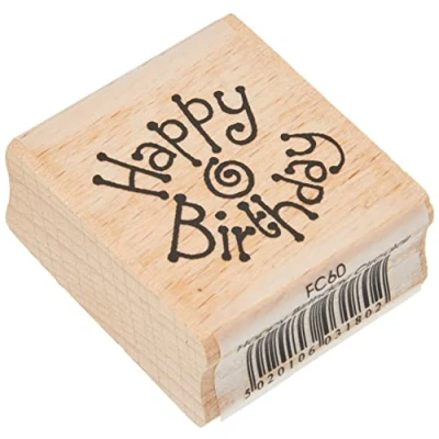 Image of Art Stamps FC60 Happy Birthday Circular Stamp Black
