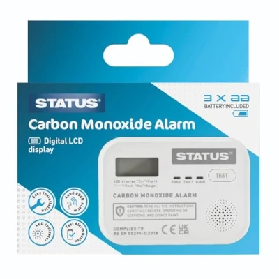 Image of Status Carbon Monoxide Alarm 3 x AA White Digital