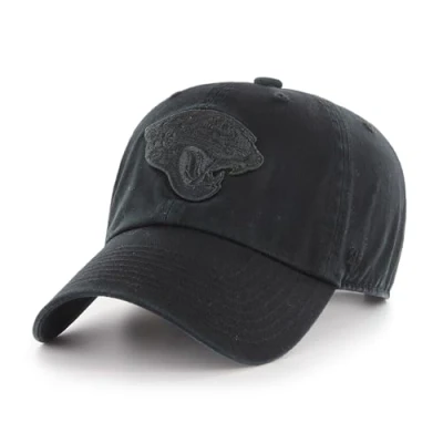 Image of 47 NFL Jacksonville Jaguars Clean Up Unisex Baseball Cap, Adjustable Buckle Strap, Team Logo, Colour Black