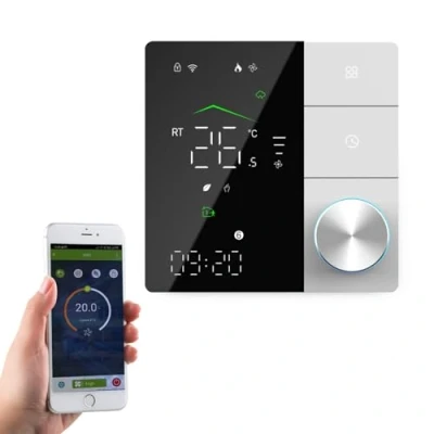 Image of Qiumi Smart WiFi Knob Thermostat Life APP Remote Control for Electric Heating Compatible with Alexa Google Home