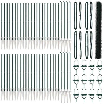 Image of vidaXL Hexagon Fence Green 1.5x100 m Steel