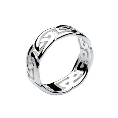 Image of Heritage Women&#039;s Sterling Silver Celtic Open Wavy Knotwork Ring