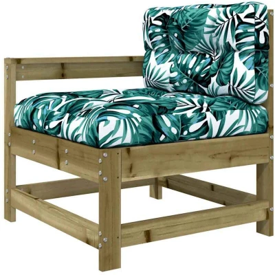 Image of vidaXL Garden Chair with Cushions Impregnated Wood Pine