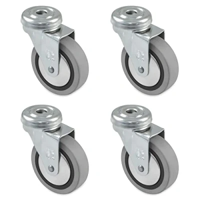 Image of Amig Pack of 4 Wheels for furniture mod. 2504 with hole and bearings Measurement: Ø 40 mm Maximum load per wheel: 17 kg Made rubber Color grey without brake