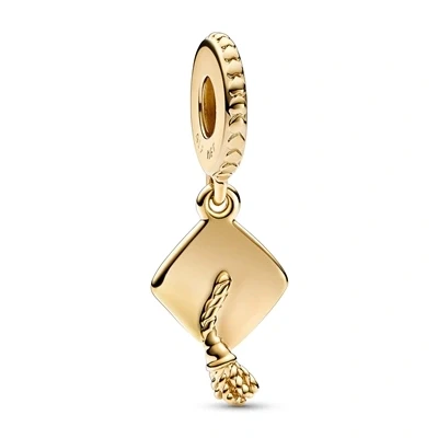 Image of Pandora Moments Student hat 14k gold plated dangle