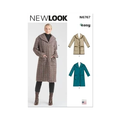 Image of NEW LOOK UN6767A Misses&#039; Coats Size XS S M L XL