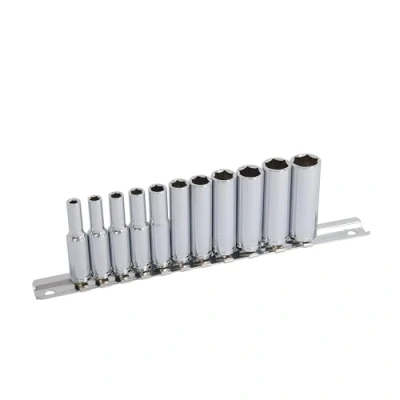Image of NEILSEN TOOLS CT0753 11 Piece Drive Deep Socket Set on Holder,1/4&quot;