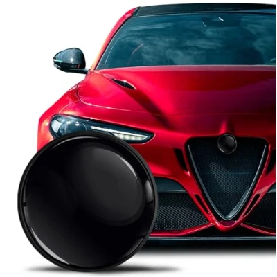 Image of SkinoEu Compatible with Alfa Romeo Front Bonnet Badge Rear Boot Emblem 74mm Giulietta 940 MiTo 156 147 159 GT Brera Spider 939 Black EA 13