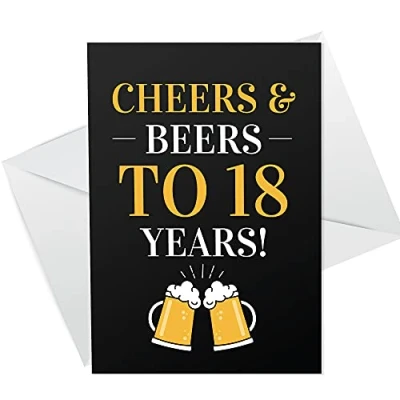 Image of RED OCEAN Cheers And Beers To 18 Years Novelty 18th Birthday Card For Son Brother Him