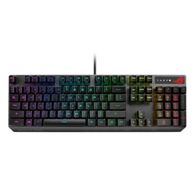 Image of ASUS ROG Strix Scope RX Gaming Mechanical Keyboard, Red Optical Switches, USB 2.0 Passthrough, 2X Wider Ctrl Key, Aura Sync, Armoury Crate RGB Lighting, Black