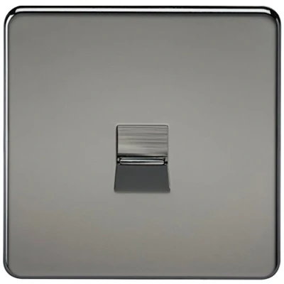 Image of KnightsBridge Screwless Black Nickel Telephone Master Socket Flush Wall