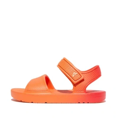 Image of Fitflop Boy&#039;s Girl&#039;s iQUSHION Kids Toddler Ombre Ergonomic B/S Sandals, Red Coral, 7 UK Child