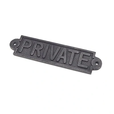 Image of Oakcrafts Cast Iron Private Sign 188mm x 47mm