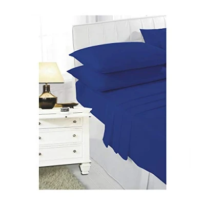 Image of Poly Cotton Bunk Bed Fitted Sheets Children Polycotton 75 Cm x 190 Small Size Bedding 9.5&#039;&#039; Deep, Royal Blue